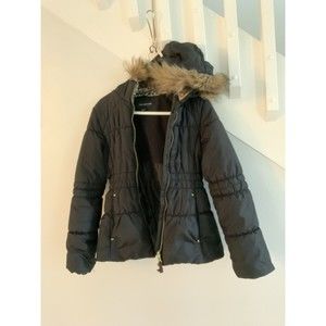 Weathertamer  Girls Jacket Faux Fur Trim Hoodie  Medium 10-12
